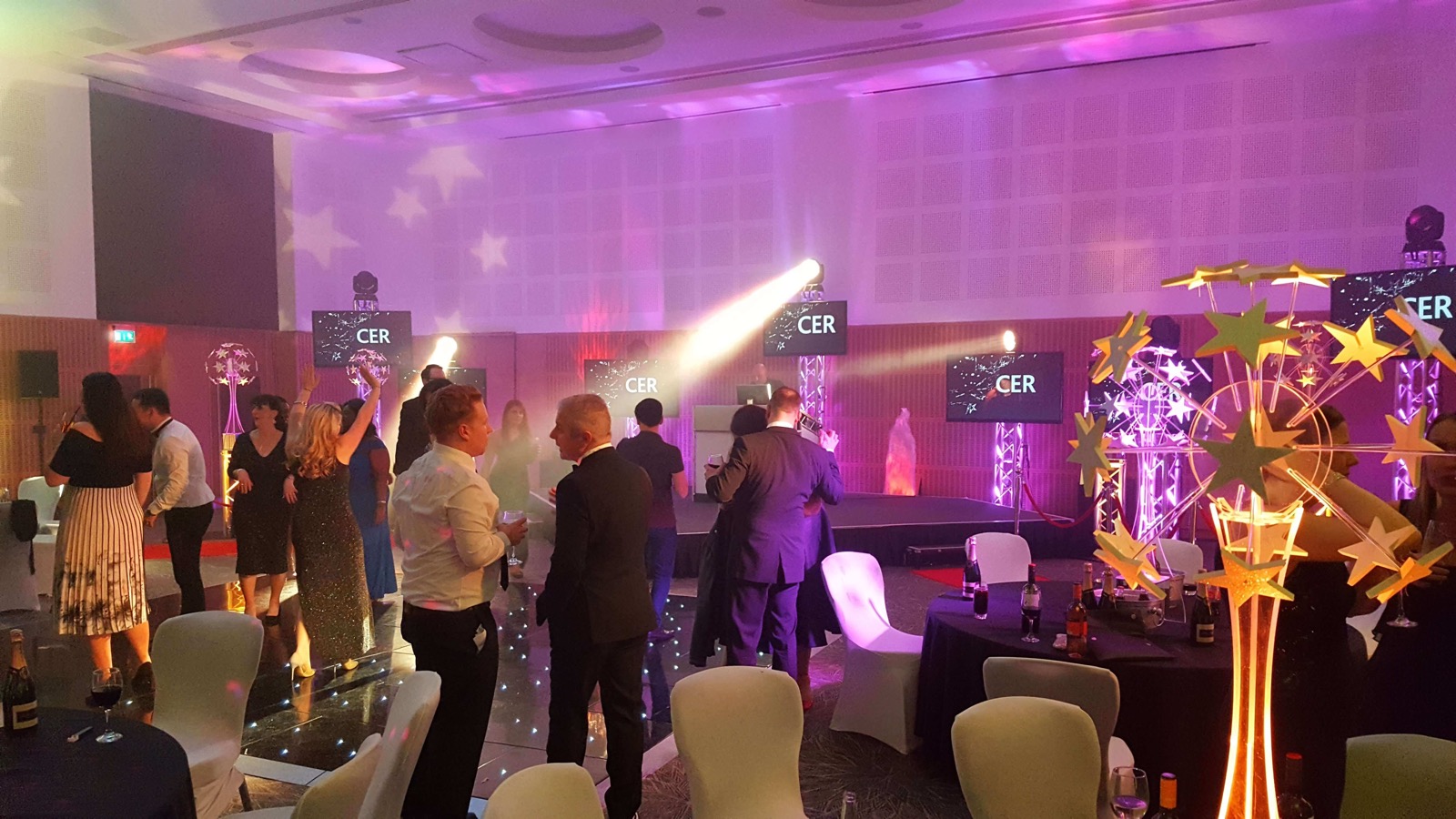 Stage, screen and lighting production available for corporate events in Wolverhampton