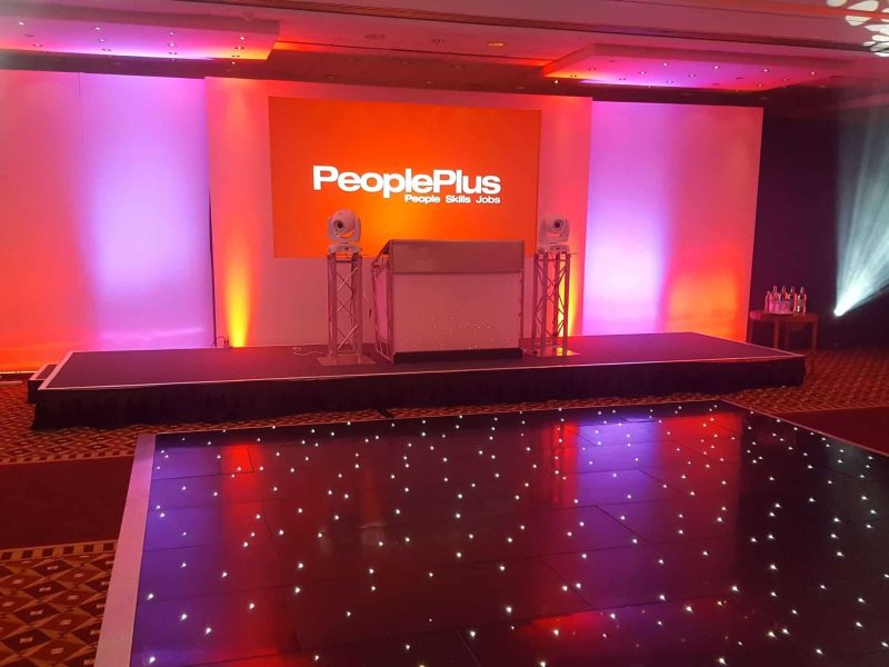 Presentation screens and stage layout suitable for Solihull conference venues