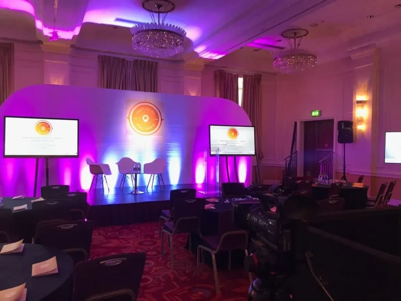 Stage set suitable for awards ceremonies and company events in Wolverhampton