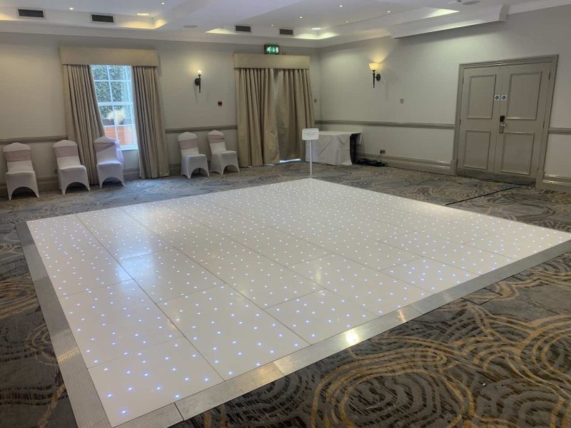 White Starlit Dance Floor Hire_EventAV